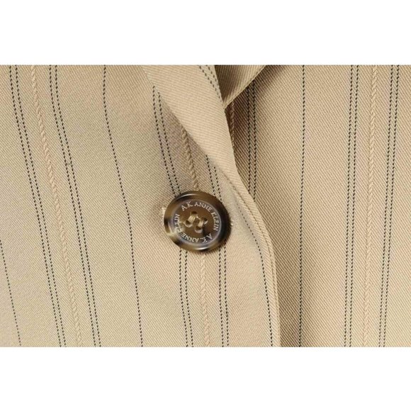 ANNE KLEIN Tan & Black Stripe 3 Button Blazer NWT - Picture 4 of 4